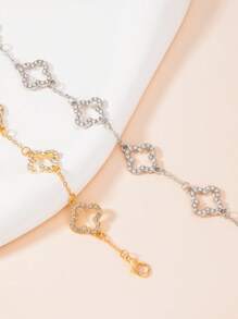 1 Stück Glücksklee Design Armband mit kubischen Zirkoniasteinen, Überraschungsgeschenk für Geburtstag, Mutter, Freundin oder Tochter (ohne Box)
