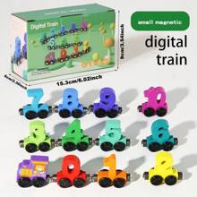 4 Style Magnetic Wooden Train Set, Christmas Stocking Fillers, Magnetic Animal Number Train Toys For Ages 3 4 5 6, Fine Motor Skills Dinosaur Numbers Learning Toys, Fruit Numbers Educational Toys, Best Birthday Christmas Gifts, Christmas Decorations
