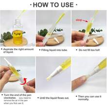 6pcs 3ml Empty Cuticle Oil Pen Tubes And 3pcs Pipettes, Clear Twist Nail Oil Pens With Brush Tip Cosmetic Container Applicators For Homemade Nail Oil, Lip Gloss, Eyelash Growth Liquid