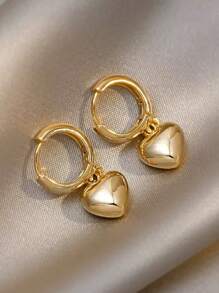 1 par de pendientes de acero de titanio con diseño de flor hueca de moda para mujeres, regalo sorpresa para esposa/novia en su cumpleaños