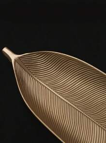 金箔菠萝羽毛造型木质托盘 - 多功能装饰托盘，适合家居和派对装饰，男女皆宜的圣诞礼物