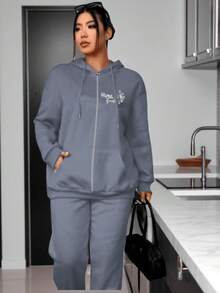 Plus Size Co-Ords - Dark Grey - View 1