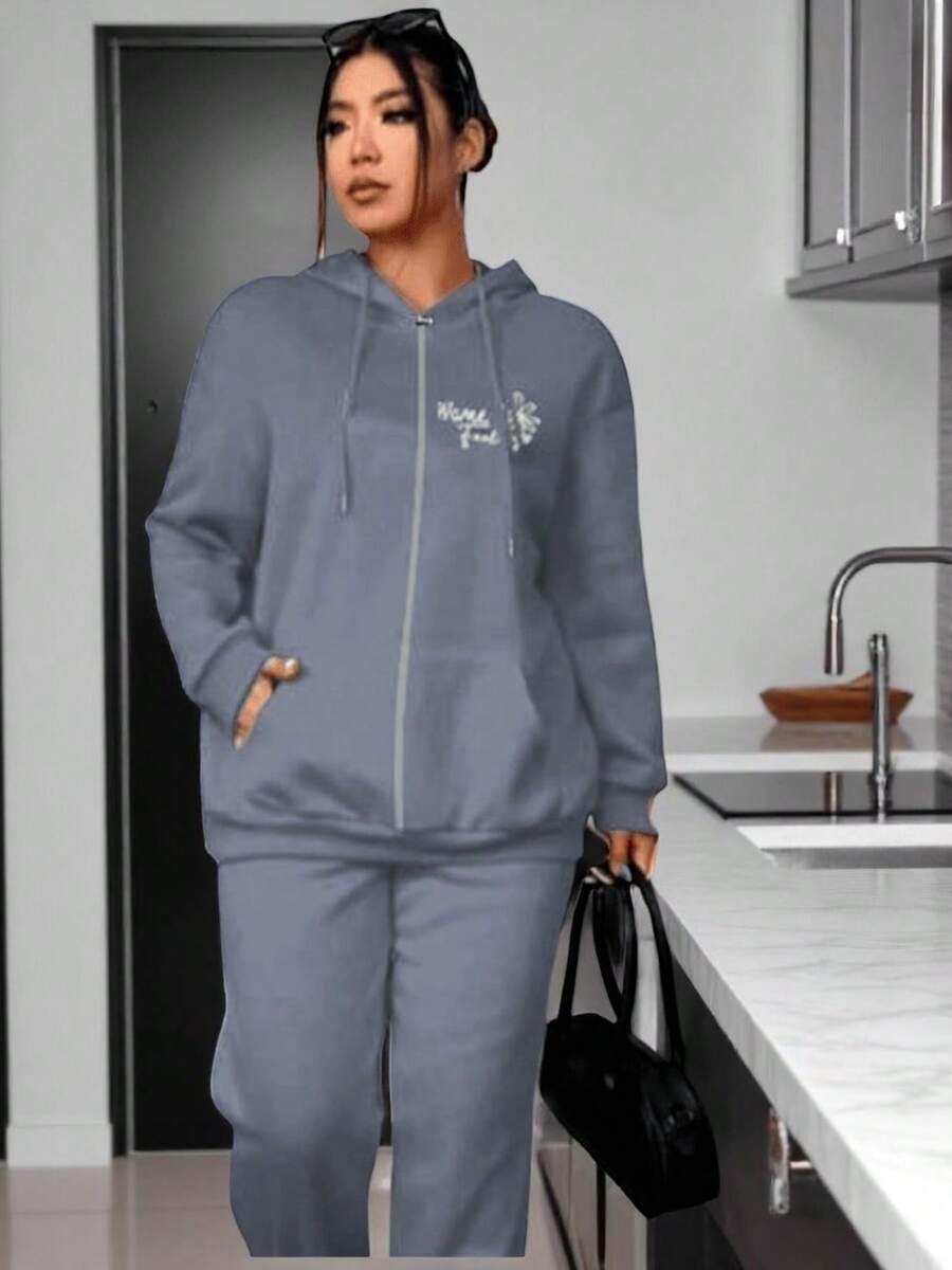 Plus Size Co-Ords - Dark Grey - View 1