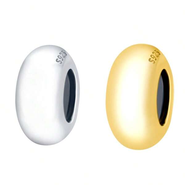 S925 Pure Silver Smooth Color Barrier Bead For Jewelry Making, Minimalist Silver And Design, Ideal For DIY Bracelets & Necklaces