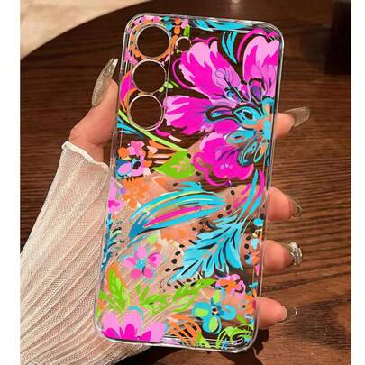 1pc Fashionable Colorful Floral Soft Phone Case Compatible With IPhone 17/17 Air/17 Pro/17 Pro Max, Compatible With Honor, Compatible With Redmi, Compatible With Galaxy A04e/12/A13/A14/A34/A50/A52/A53/A54/S21/S22/S23/S24/S25/S25Ultra, 6A/7A/8A, 12T/13T,International Version, Not The Domestic Version