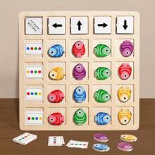 Wooden Little Fish Direction Finding Game, Spatial Logic Training, Wooden Puzzle Toy With 30 Question Cards, Color Recognition And Directional Logic Training Wooden Toy, Holiday, Birthday Gift For Kids Ages 3+ - Multicolor - View 5