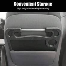 1pc Black Multifunctional Car Steering Wheel Tray, 2-In-1 Foldable Steering Wheel Desk With Cup Holder And Pen Slot, Made Of Durable ABS Plastic, For Dining, Working And Storage, Universal Fit For Most Sedans And SUVs, Essential Car Travel Accessory - 多色 - 查看 4