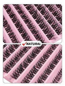 110 片睫毛簇 8-16 毫米单根睫毛自然卷曲蓬松纤细交叉簇状睫毛 DIY 睫毛延长