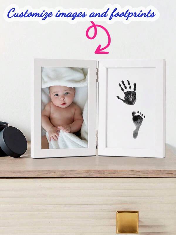 Customized Baby Footprint And Handprint Wooden Board Art, Personalized Baby Photos, Pet Paw Prints And Photos, Customized Gifts, Handcrafted DIY Imprinted Footprints, Preserve Baby's Handprints, Clay Imprint Footprints, A Very Meaningful Gift