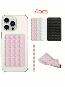 1pc Silicone Phone Sticky Grip Handle, Suction Phone Case Stand, Hands-Free Sticky Phone Handle For Selfie And Video, Mobile Finger Grip Stand