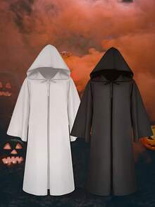 Halloween Themed Elements: Cloak And Robe, Medieval Renaissance Costume, Grim Reaper, Wizard, Exorcist, Knight Robe, Cosplay, Men's Jedi Costume With Hooded Robes For Masquerade Parties (Suitable For Both Men And Women