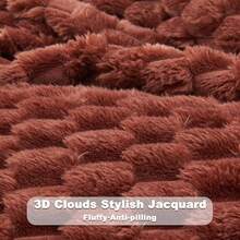 Super Soft King Blanket Pink Premium Silky Flannel Fleece 3D Ribbed Jacquard Lightweight Bed Blanket All Season Use (Pink Ribbed, King(90"X110")) - 咖啡 - 查看 5