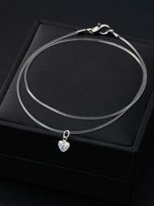 Round Cubic Zirconia Pendant Necklace Jewelry Gifts
