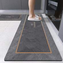 1 pièce Tapis de sol de cuisine amélioré en boue de diatomée, tapis de sol super absorbant avec fond anti-dérapant, séchage rapide pour salle de bain, salon, grand tapis absorbant, tapis de sol de lessive, tapis d'entrée, tapis de course lavable pour la maison pour couloir, décoration de la salle