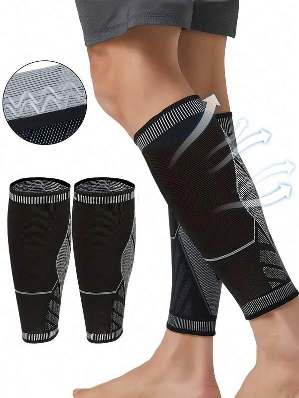 1 Pair/2 Pairs Calf Compression Sleeves For Men & Women - Leg Compression Sleeves Without Feet - Shin Splint Relief For Fitness, Running, Cycling - Leg Support Shin Splint Brace For Men & Women, Varicose Veins Compression Leg Sleeve, Calf Sleeve For Runners