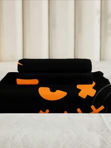 3pcs Halloween Pumpkin & Spider Web Printed Quilt Cover Set (1pc Quilt Cover + 2pcs Pillow Case, No Filling), Soft & Skin-Friendly Polyester Fiber, Suitable For Bedroom, All Seasons - Multicolor - View 10
