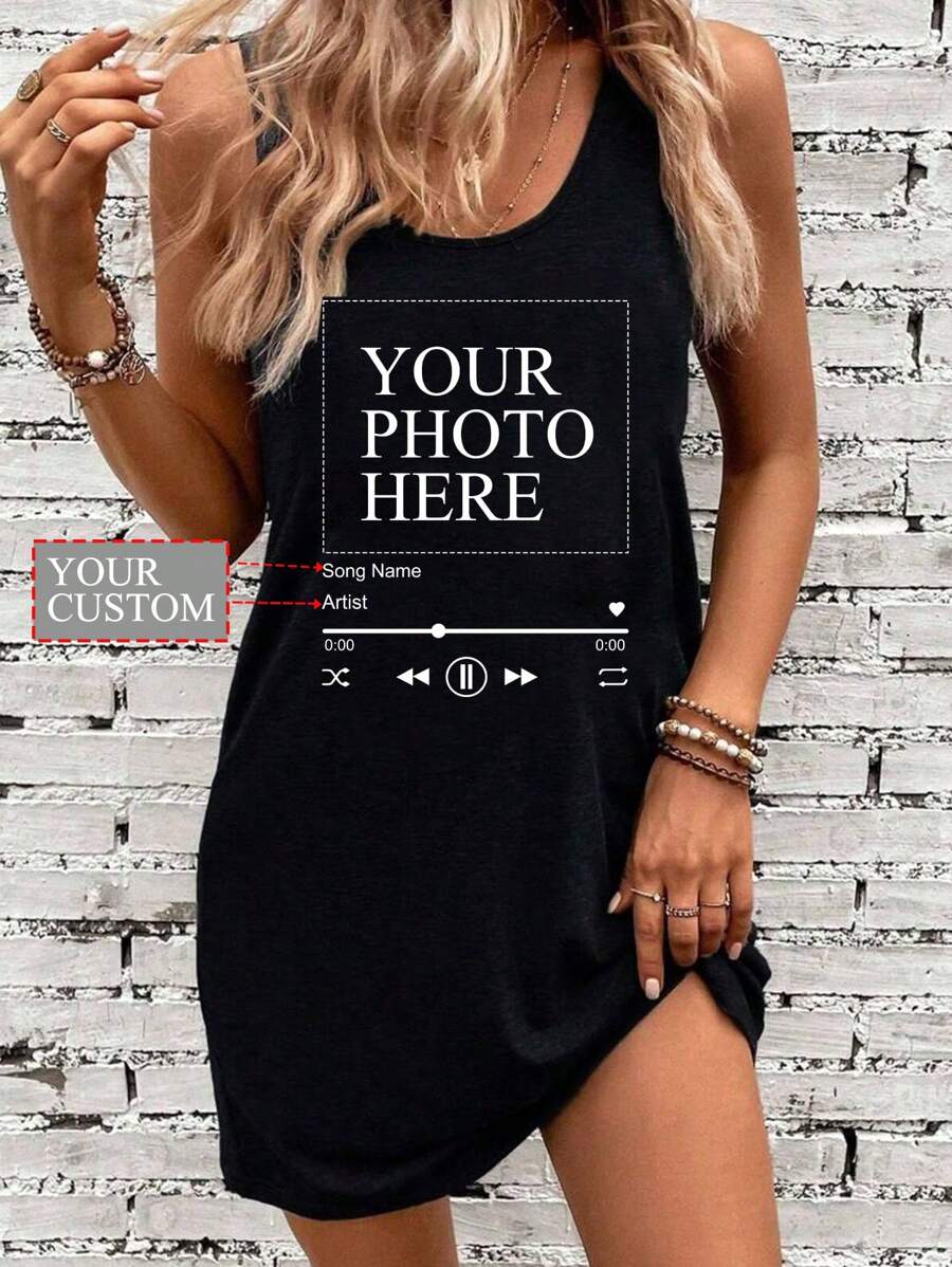 Vestido personalizado de pijama y ropa de estar en casa para mujer de talla grande, agrega tu texto, elige tus colores y tipos de letra favoritos, diseña tu propio vestido impreso personalizado, vestido personalizado para mujer, regalos para novias/familiares, regalos del Día de la Madre, regalos de cumpleaños, regalos de boda y talla grande. Personalización de texto, vestido, vestido de mujer con estampado, vestido personalizado, vestido de manga corta personalizado para verano