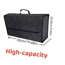1 pieza Caja de almacenamiento de equipaje para coche de color negro, accesorios para coche. Caja de almacenamiento plegable de fieltro portátil para coche, caja de almacenamiento de herramientas para coche, opciones de múltiples tamaños