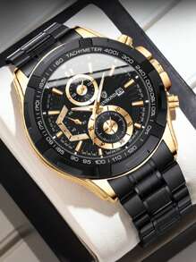 BINBOND BINBOND Luxus Herren Quarz Uhren, modisches Konzept mit dekorativem Zifferblatt, Lässig Militär Sport Armbanduhr, Edelstahl wasserdicht, Herren Quarz Uhr