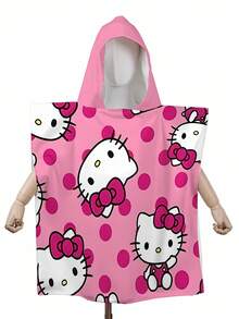 1pc Cute Printed Toddler Beach Blanket (23.62*23.62inch), Kids Swimming Beach Poncho, Beach Bay Sensation Beach Towel For Boys And Girls, Super Soft Fiber Children Hooded Beach Robe - Multicolor - View 12