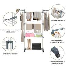 Wäscheständer Turm Klappbar Wäschetrockner mit 6 Klappbare Flügel und 2 Drehbar Seitenflügel Platzsparender Wäscheturm mit Rollen