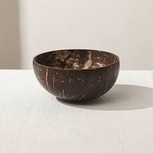 6pcs Handmade Coconut Bowls Set - Natural Wooden Salad And Smoothie Bowls - High Quality Vegan Kitchenware With Star Pattern, Gift