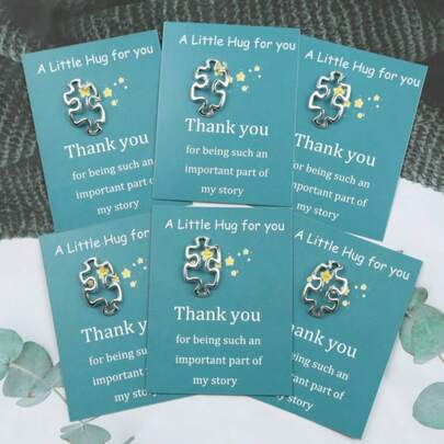 Thank You For Being Such An Important Part Of My Story' Greeting Card 6pcs Cute Puzzle Figurines Suitable As Teacher And Staff Appreciation Gifts Year-End Gift Inspirational Present