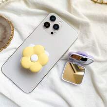 1 Stück Handy Griff Halter mit Blume, Handy Griff Halter, Handy Airbag Ständer, Zieh-Druck Handy Griff, Handyhalter, Handy Zubehör, Handy Deko, kompatibel mit iPhone, Android Handy, Geschenk für Geburtstag, Familie, Freunde