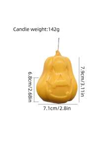 1件趣味南瓜万圣节南瓜香薰蜡烛 - 独特的南瓜造型设计，三种颜色和香味可选，包括：白色 - 法国香草、橙色 - 苹果肉桂、紫色 - 鼠尾草。可用作万圣节节日装饰或礼物，营造节日氛围。