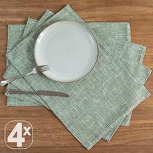 JINCHAN Linen Floral Fall Placemats Set Of 4 Cloth Table Mats Rustic Cottagecore Jacobean Outdoor Seasonal For Kitchen Dining Table Decor Non-Slip Washable Tablemats 13x19 Inch Green - 粗麻布 | 綠色 - 查看 9