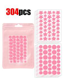 1520片粉色、黑色、白色、蓝色、紫色、绿色星形图案E-Star面部贴纸，拍照和脸部彩绘必备，适用于各种派对、聚会和娱乐活动。每包1140/760/304/160/76片，化妆品，价格实惠，可用于房间装饰、梳妆台、旅行、卧室、化妆配件等。 - 彩色 - 查看 8