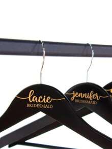 Customizable Text/Logo Wooden Thicker Non-Slip Hanger, Clothes Rack, Coat Hangers, Pants Hanger, Household Wood Hanger - Black - View 2