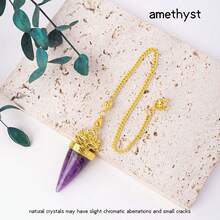 1pc Natural Amethyst Bullet-Shaped Pendant With Rose Quartz - Divination Energy Health Crystal Pendant - Bullet Pendant - View 18