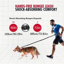 Coleira refletiva para cães com cinto ajustável acolchoado e viva-voz - Coleira elástica de 50 a 72 pol., alças duplas confortáveis para corrida ao ar livre, ciclismo, caminhada e corrida noturna - Multicolorido - Ver 3