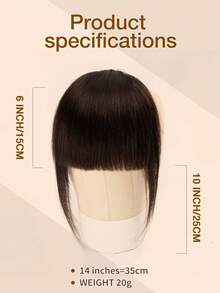 [天然发夹] 100% 真人发夹式刘海 | 隐形窗帘弧形法式刘海，带天然发夹，非常适合女士和女孩，日常使用，派对发饰 - Natural Black - 查看 5