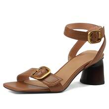 Women Heeled Sandals - 棕色 - 查看 7