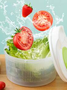 Ensaladera multifuncional, rebanadora de verduras con canasta escurridora. Fácil de cocinar y limpiar, prolonga la vida útil de los utensilios de cocina. Un regalo ideal y fácil de lavar a mano.