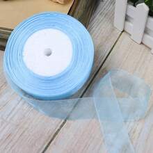 50 Yards/Roll 25mm Width Organza Ribbons For Christmas Wedding Party Decoration Gift Wrapping DIY Ribbons Crafts - Multicolor - View 11
