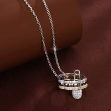 1pc Lace Brooch Pendant Necklace With Cubic Zirconia Stones For Women - Multicolor - View 13