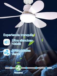 Ventilador De Techo Con Luz Led + Mando A Distancia 52 Cm - Blanco - Ver 4