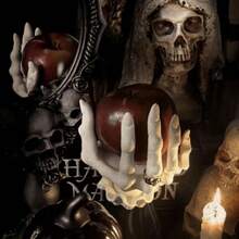 1 件女巫手烛台手掌装饰骨手托盘工艺家具办公桌恐怖氛围装饰哥特式女巫手烛台树脂装饰骨手托盘工艺家具办公桌装饰