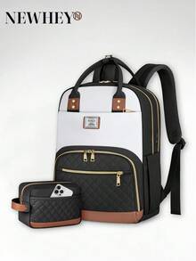 NEWHEY Mochila para hombres para portátil de 15.6 pulgadas, mochila de negocios para el trabajo, mochila impermeable para la universidad, mochila casual para viajes, juego de 2 mochilas de enfermera - Multicolor - Ver 1