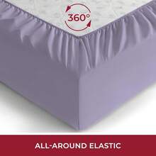 Mellanni King Fitted Sheet - Iconic Bedding Sheets With Up To 16 Inch Deep Pocket - Soft & Cooling - Fade & Stain Resistant - 1 PC (King, Light Blue) - 1356 Violet - 查看 4