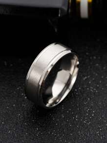 1pc Minimalist Tungsten Stainless Steel Ring, Versatile Design For Men & Women