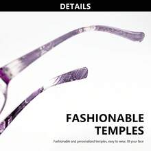 2 件套时尚印花轻质空心方形老花镜，变色，方便室内/室外使用