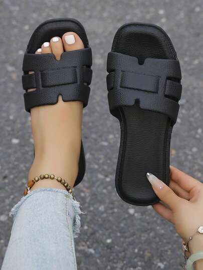 女士拖鞋，女士沙滩凉鞋镂空塑料拖鞋，时尚家居休闲办公穿着，适合所有季节