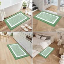 Bộ thảm phòng tắm Pauwer 3 món, Bộ thảm tắm Microfiber Shaggy, Thảm chống trượt siêu mềm, thấm hút tốt kèm bồn cầu hình chữ U cho phòng tắm, bồn tắm, vòi hoa sen Trang trí mùa thu trở lại trường Trang trí lối vào phòng tắm Trang trí nhà bếp - màu xanh lá - Xem 10