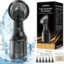 Electric Ear Wax Removal Kit With Integral Tank, Safe Ear Cleaner With 4 Pressure Modes, Ear Cleaning Kit With Digital Display, IPX7 Ear Irrigation Flushing System(Black) - 紅木色 - 查看 1