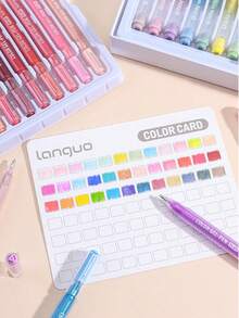 朗果新品上市72/54/36/24/16色亮彩中性笔加彩盒套装 亮彩中性笔1.0mm礼盒套装 高颜值彩色绘画笔，适合学校用品，返校季 - 彩色 - 查看 9