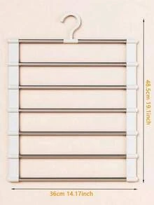 1 buc Cuier portabil de depozitare pentru haine, cuier multifuncțional pentru pantaloni, scară agățată, cuier pliabil pentru pantaloni, cuier din oțel inoxidabil, clemă pentru pantaloni, depozitare multistrat, fără urme, cuier agățat pentru pantaloni (acest produs trebuie asamblat singur. Instalarea este simplă și ușor de utilizat), pantaloni eleganți, pantofi, blugi, cizme, fustă, primăvară, minimalist, topuri de vară